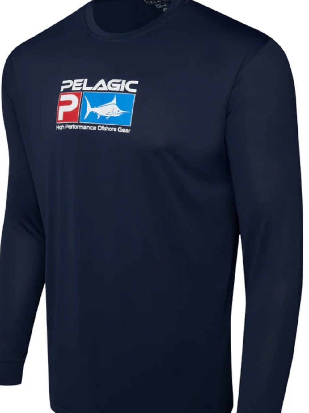 Pelagic • Men’s AquaTek Fishing High Performance Sun Shirt Size Large Navy Blue